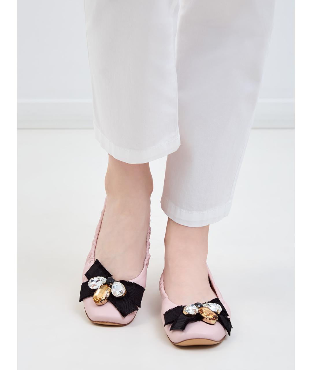 CASADEI Розовые кожаные балетки, фото 2