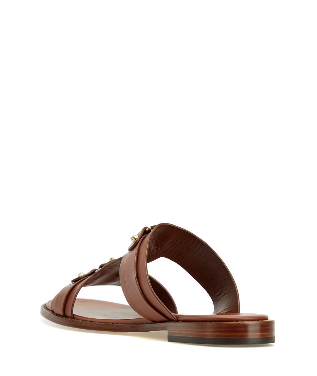 DOUCAL'S Коричневые кожаные шлепанцы, фото 4