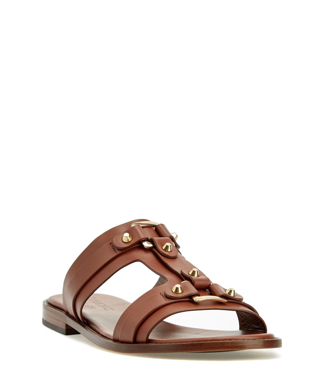 DOUCAL'S Коричневые кожаные шлепанцы, фото 3