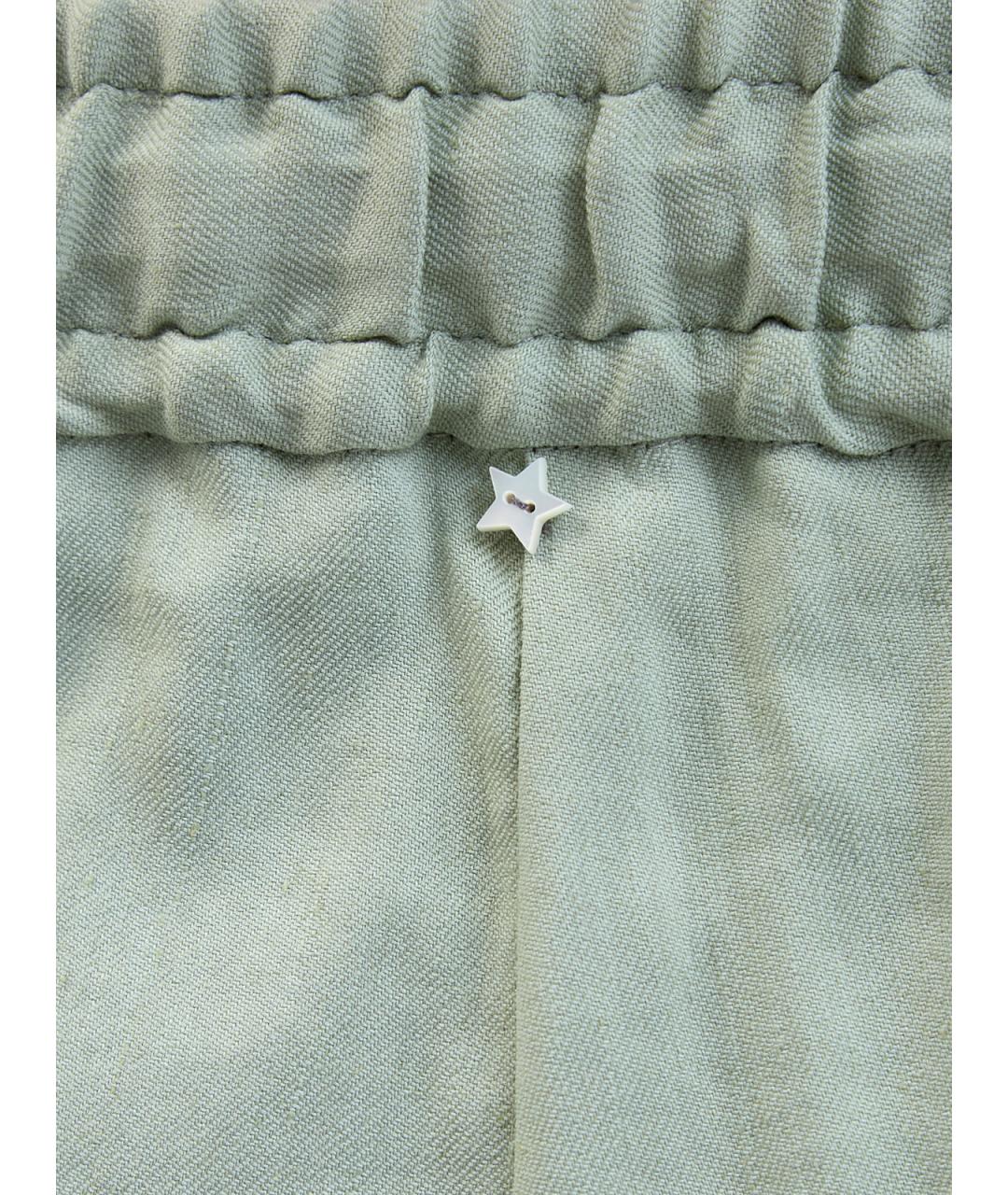 LORENA ANTONIAZZI Зеленые льняные прямые брюки, фото 3