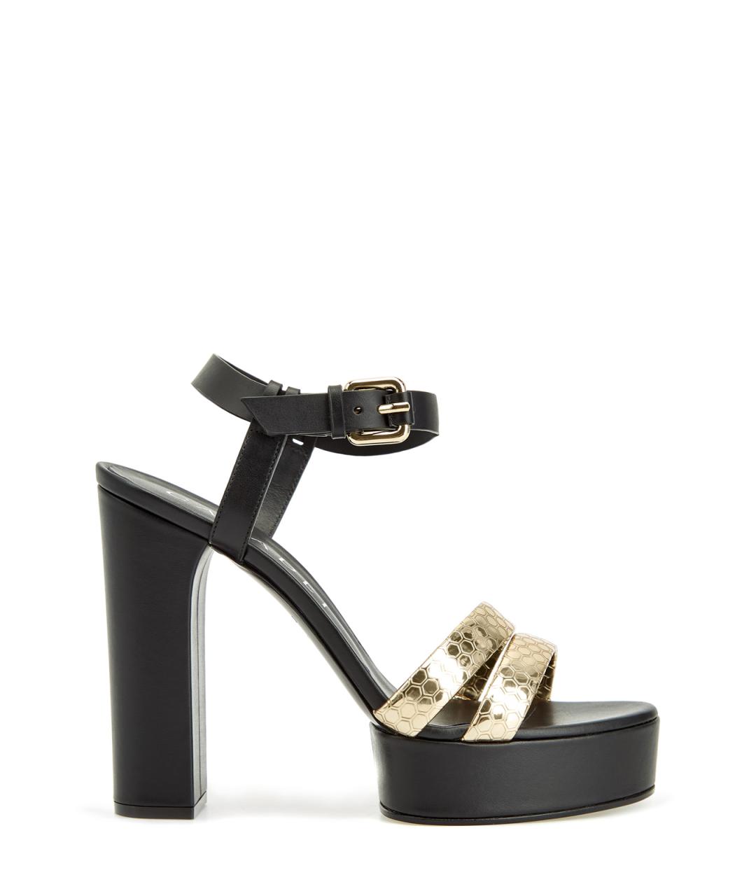 CASADEI Черные кожаные босоножки, фото 1