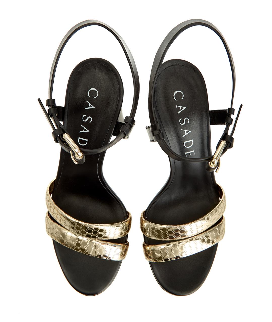 CASADEI Черные кожаные босоножки, фото 5