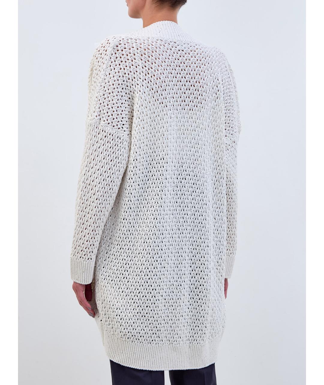 ELEVENTY Белый хлопковый кардиган, фото 4