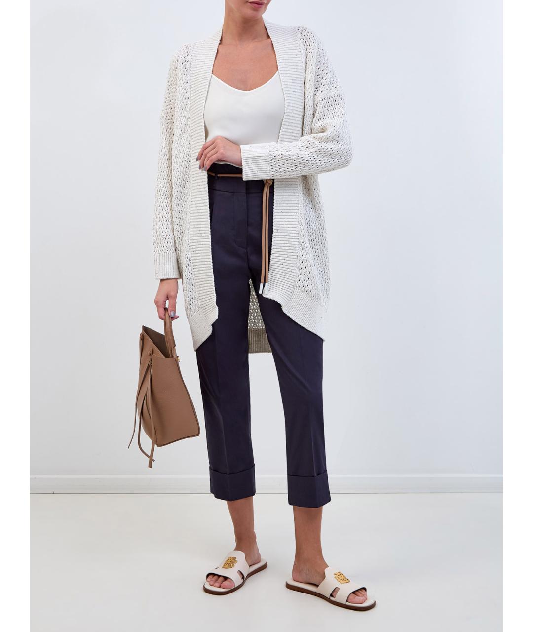 ELEVENTY Белый хлопковый кардиган, фото 2