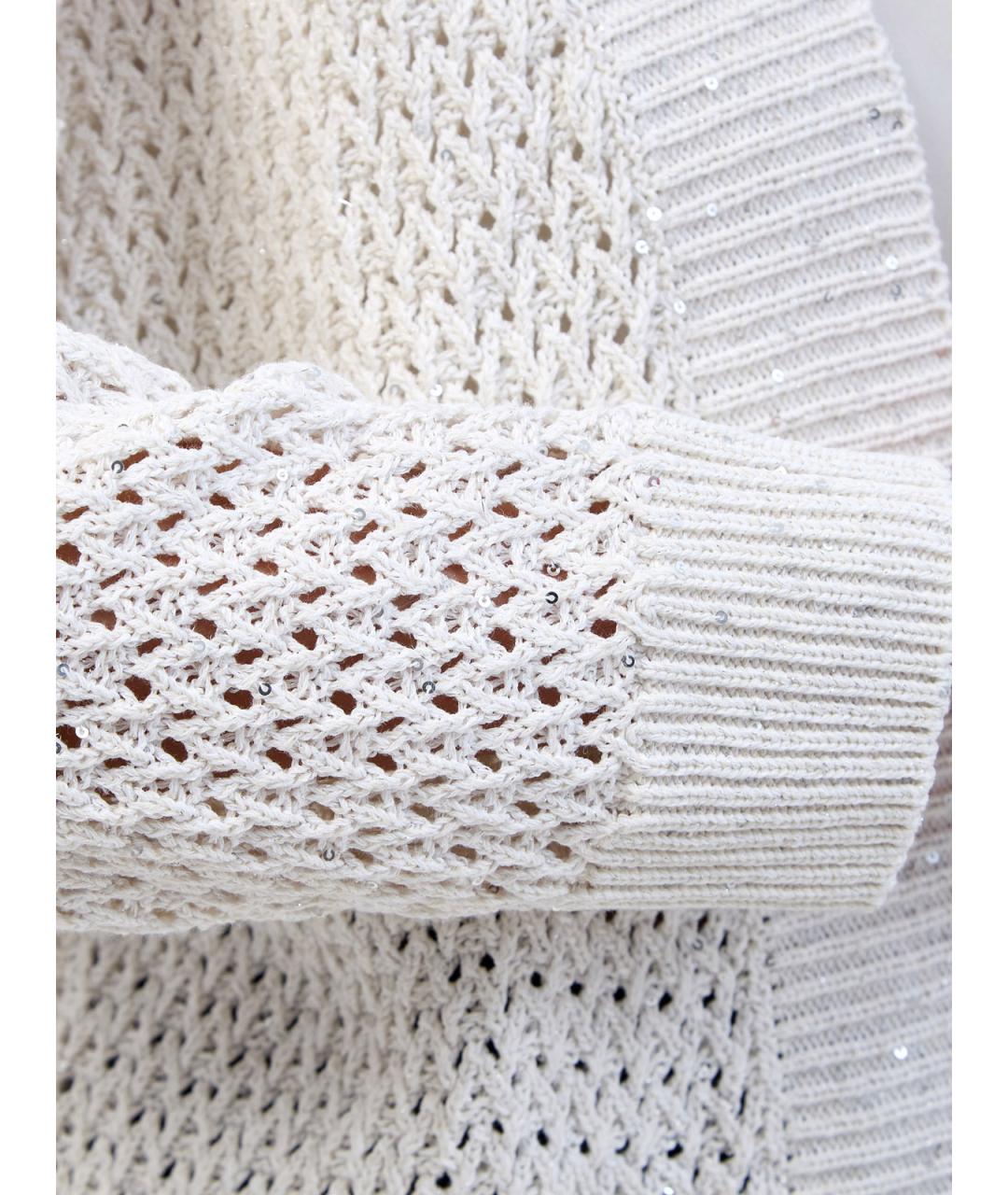 ELEVENTY Белый хлопковый кардиган, фото 5