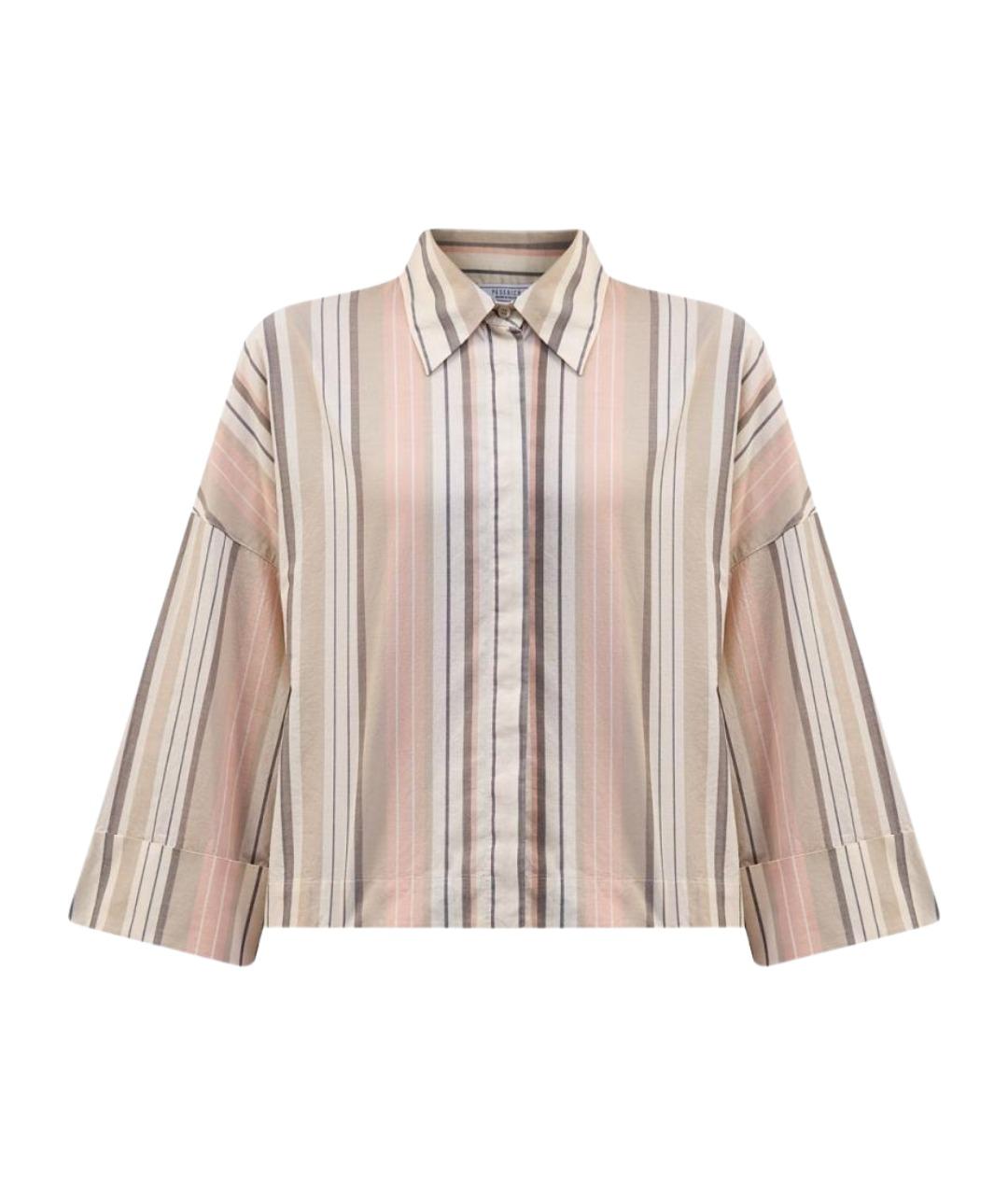 PESERICO Бежевая хлопковая рубашка, фото 1