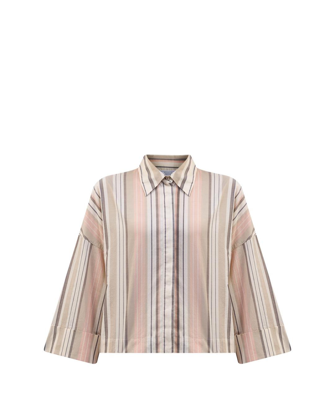 PESERICO Бежевая хлопковая рубашка, фото 6