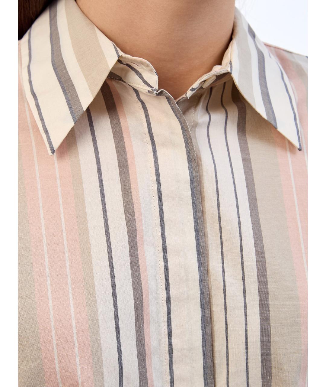 PESERICO Бежевая хлопковая рубашка, фото 5