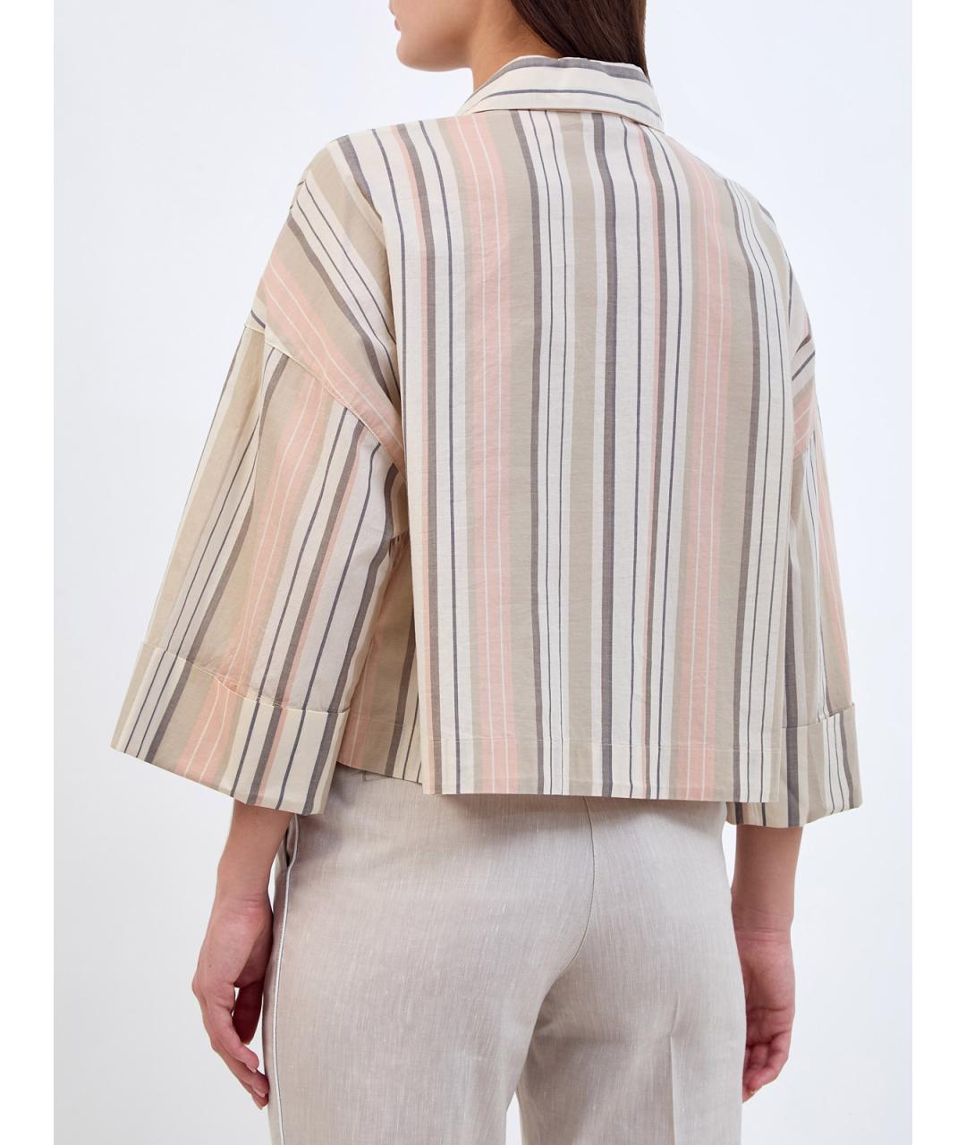 PESERICO Бежевая хлопковая рубашка, фото 4