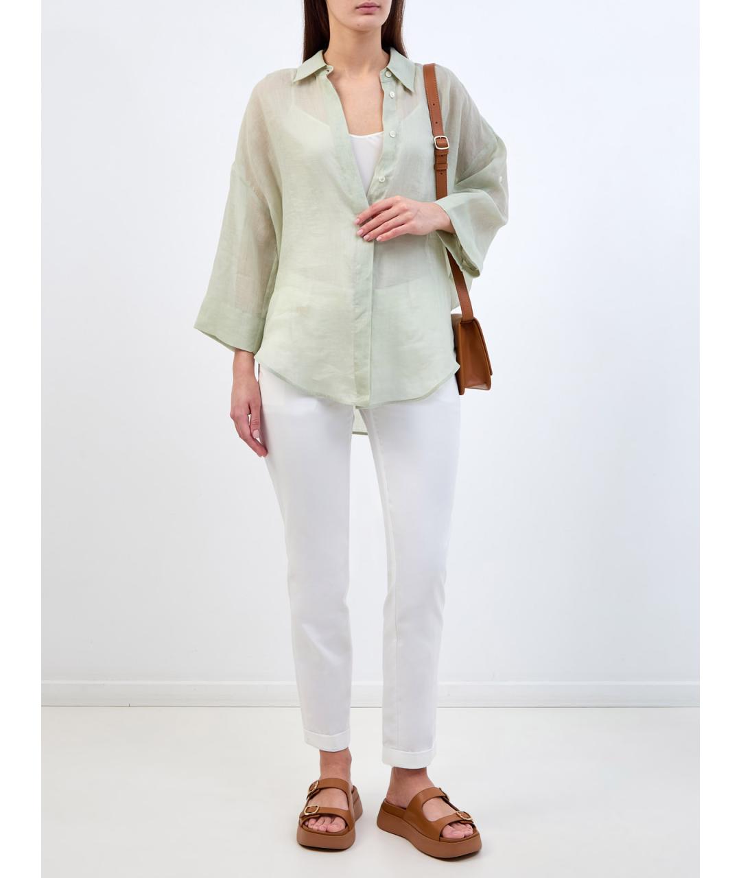 LORENA ANTONIAZZI Зеленая льняная рубашка, фото 2
