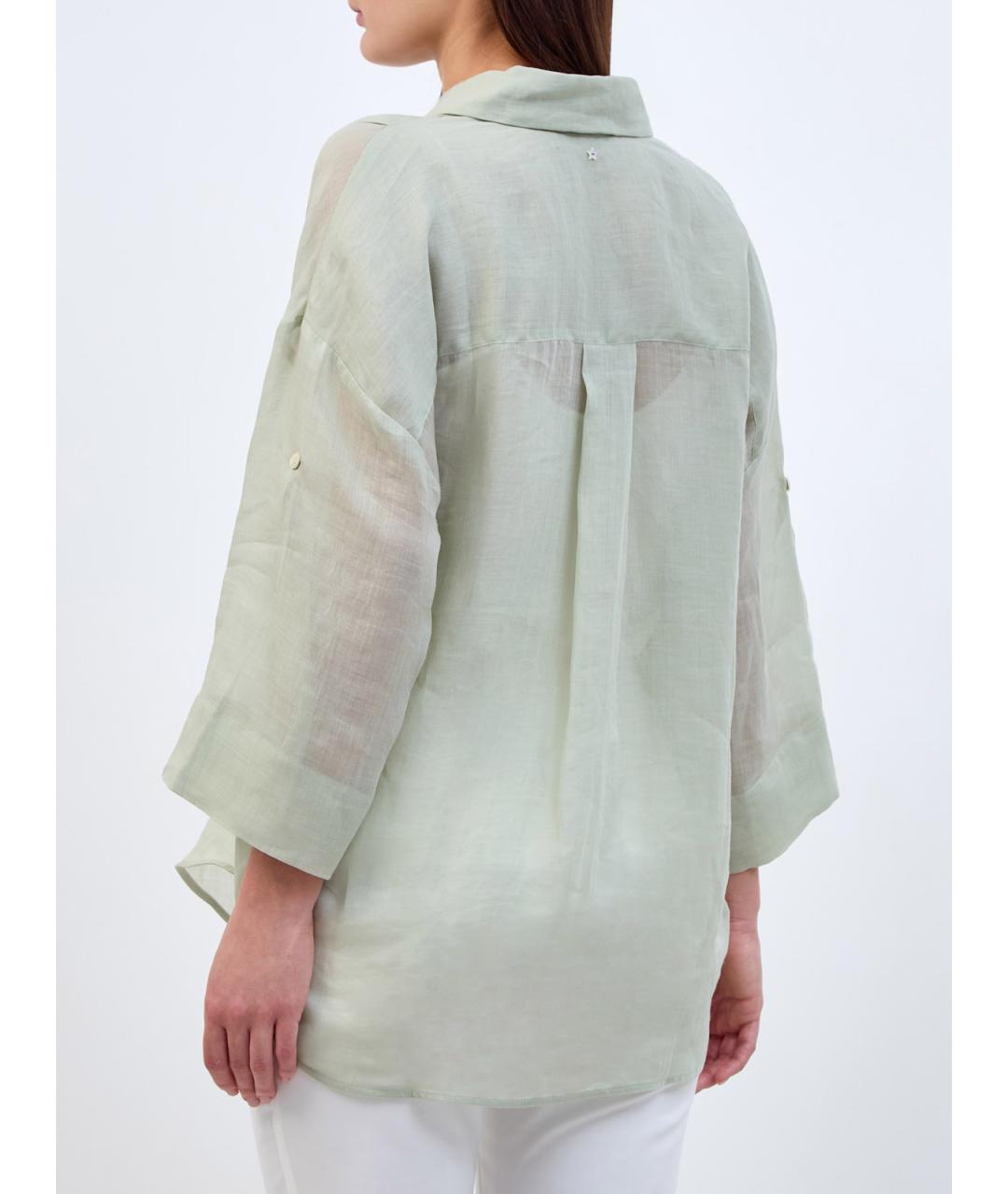 LORENA ANTONIAZZI Зеленая льняная рубашка, фото 4
