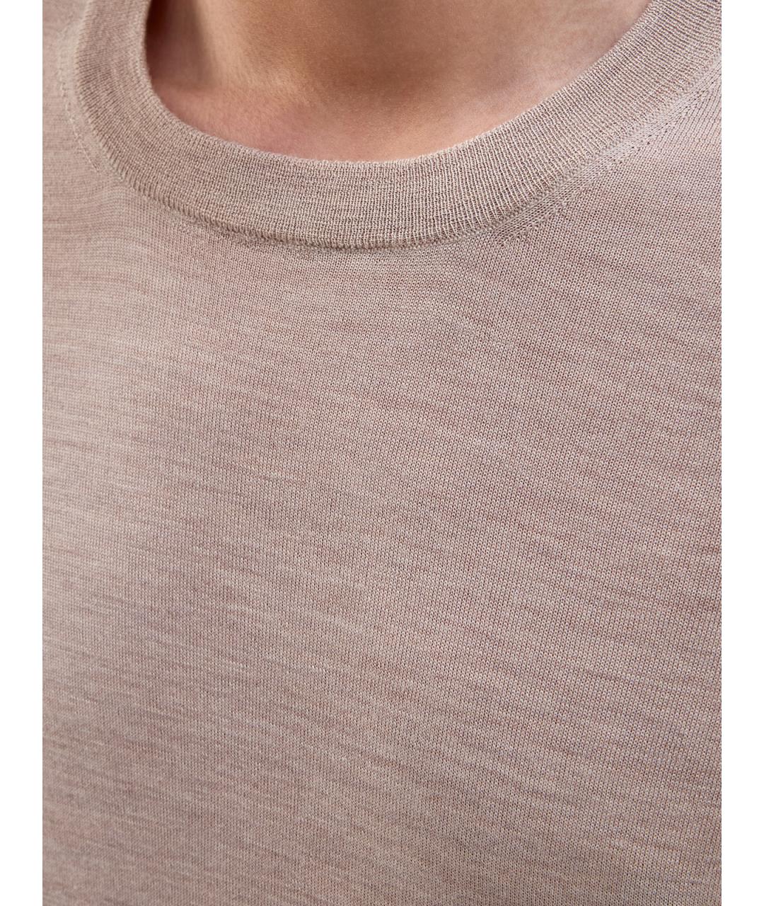 BRUNELLO CUCINELLI Бежевый шерстяной джемпер / свитер, фото 5