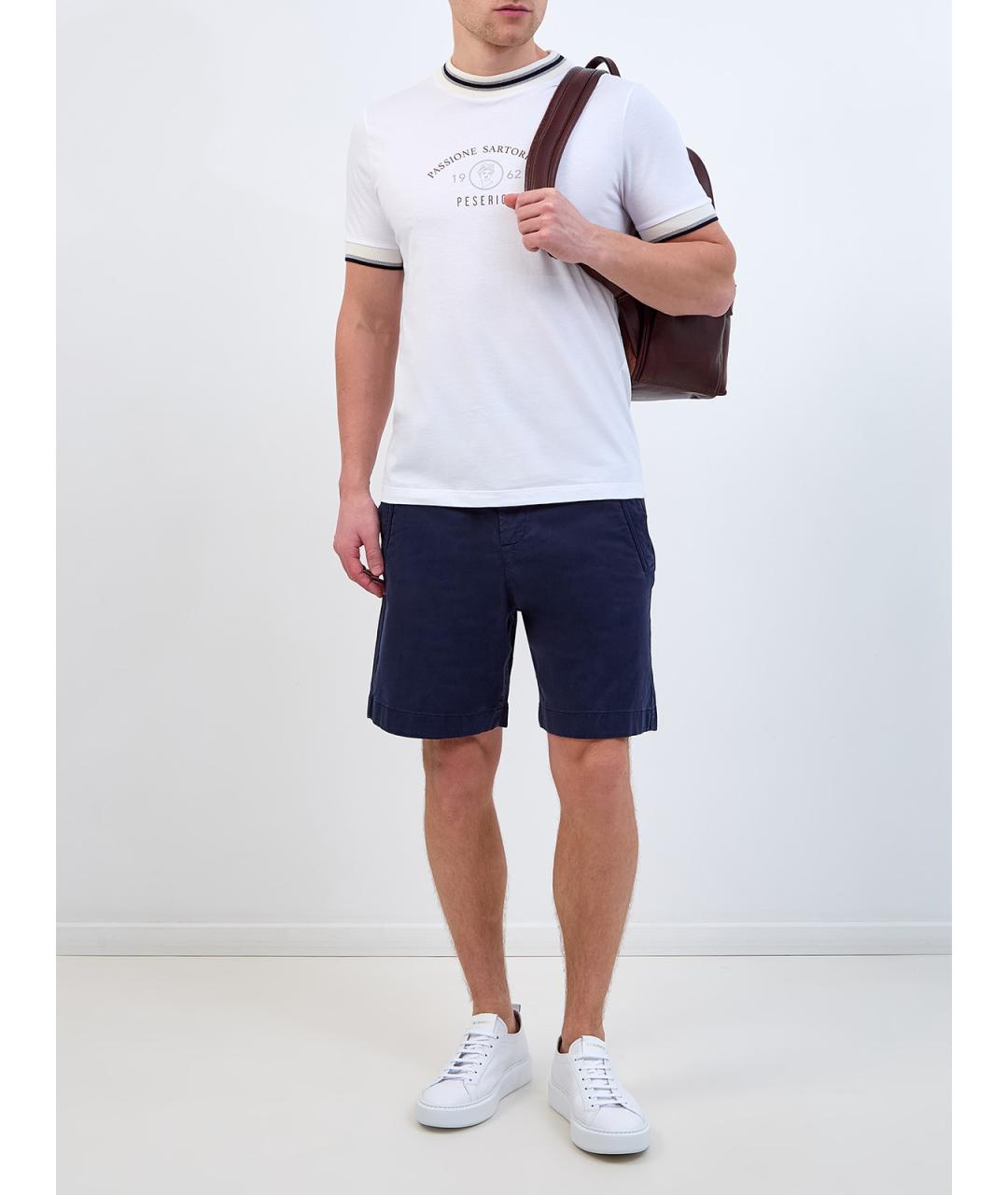 ELEVENTY Синие хлопковые шорты, фото 2