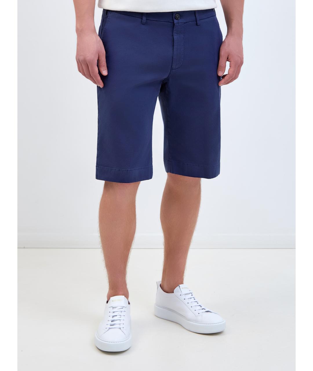 CANALI Синие хлопковые шорты, фото 3