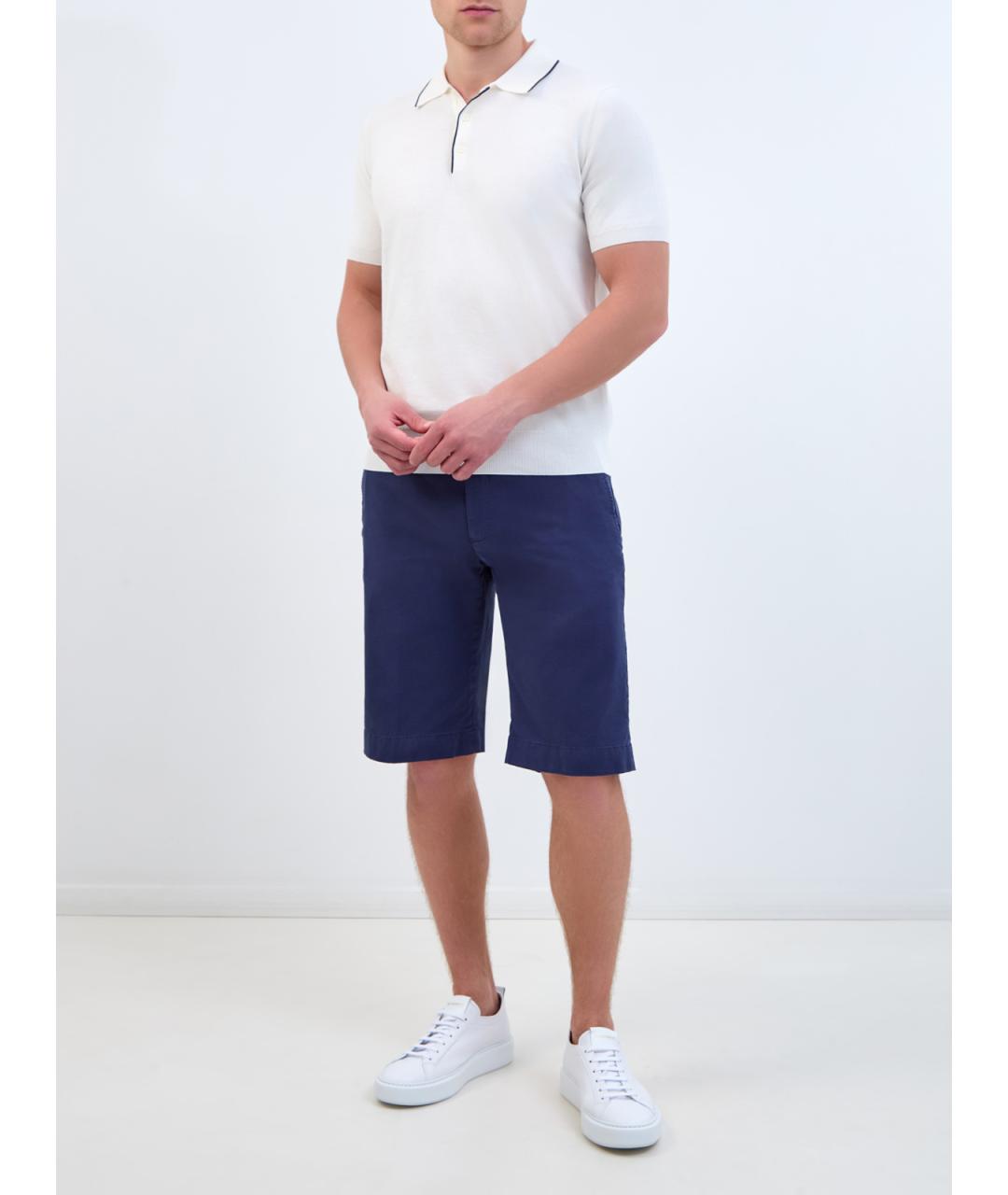 CANALI Синие хлопковые шорты, фото 2