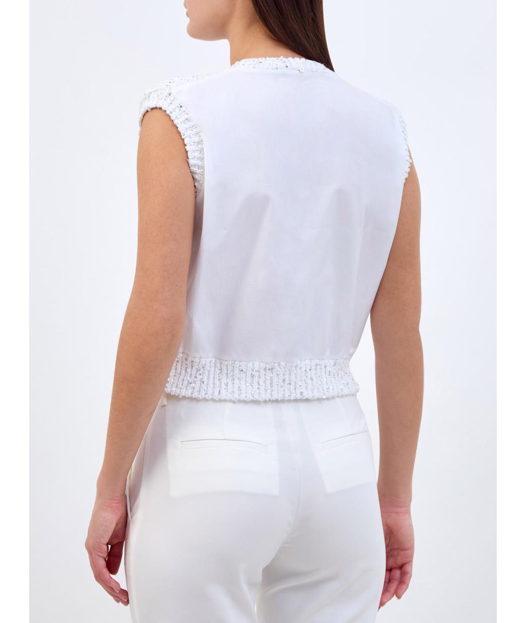 LORENA ANTONIAZZI Белая хлопковая жилетка, фото 4