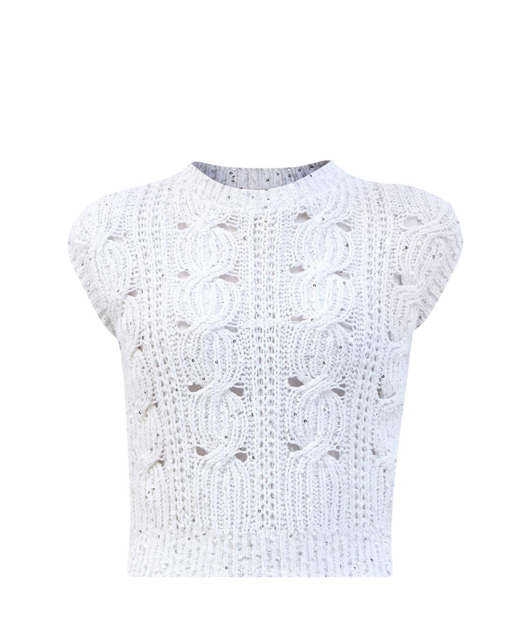 LORENA ANTONIAZZI Белая хлопковая жилетка, фото 1