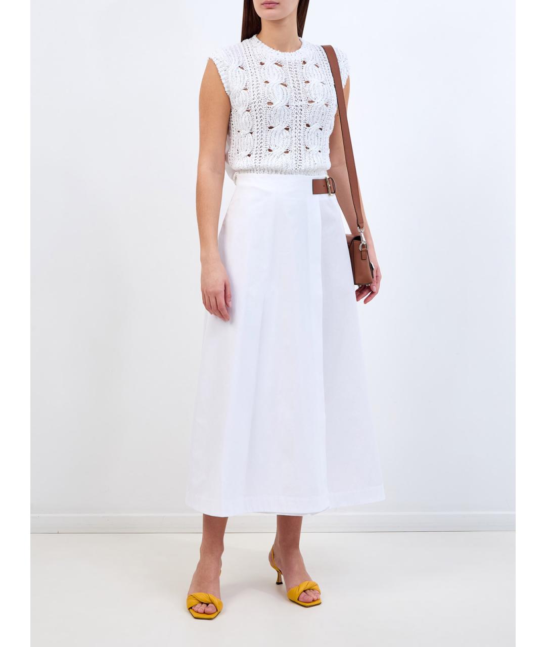 LORENA ANTONIAZZI Белая хлопковая жилетка, фото 2