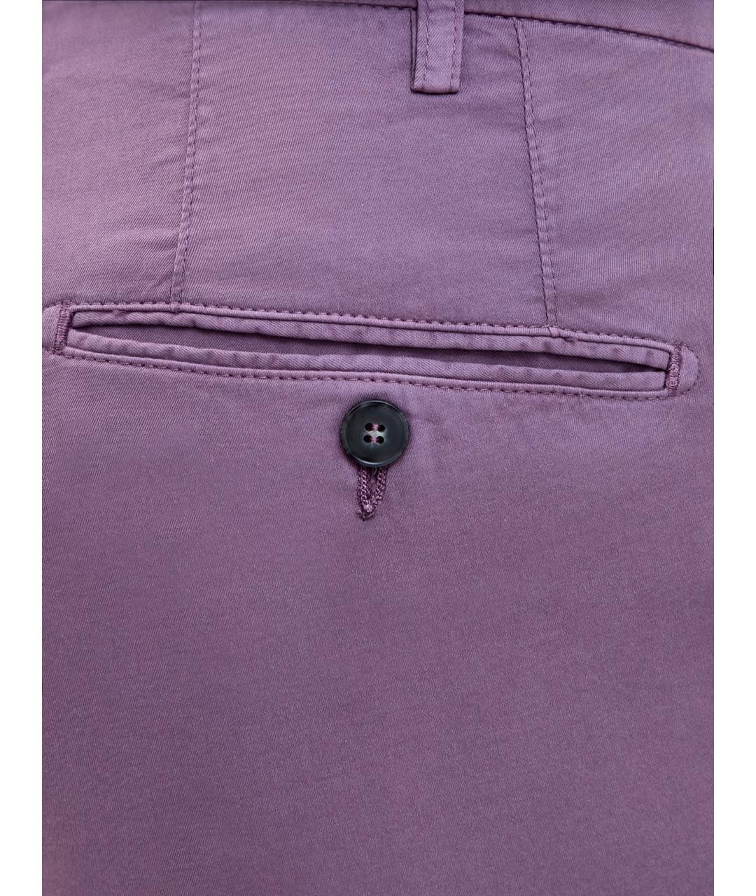 CANALI Фиолетовые хлопковые повседневные брюки, фото 5
