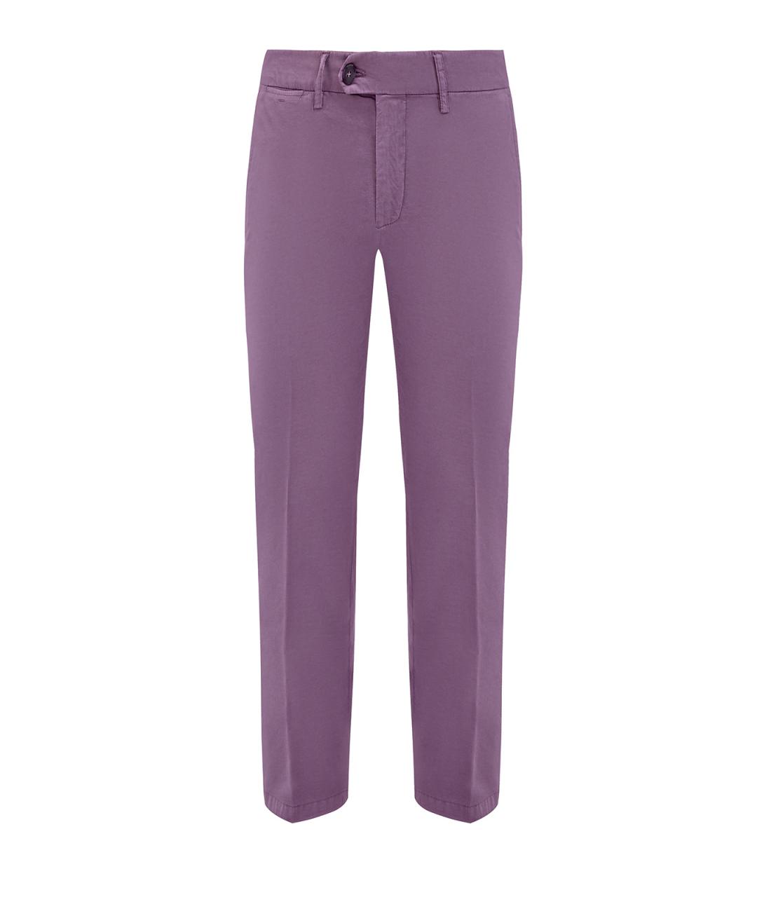 CANALI Фиолетовые хлопковые повседневные брюки, фото 1