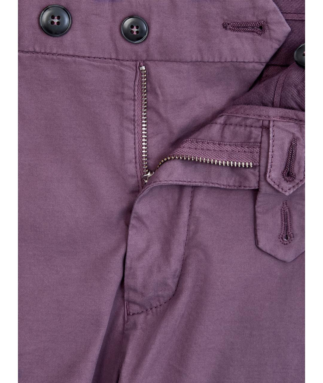 CANALI Фиолетовые хлопковые повседневные брюки, фото 6