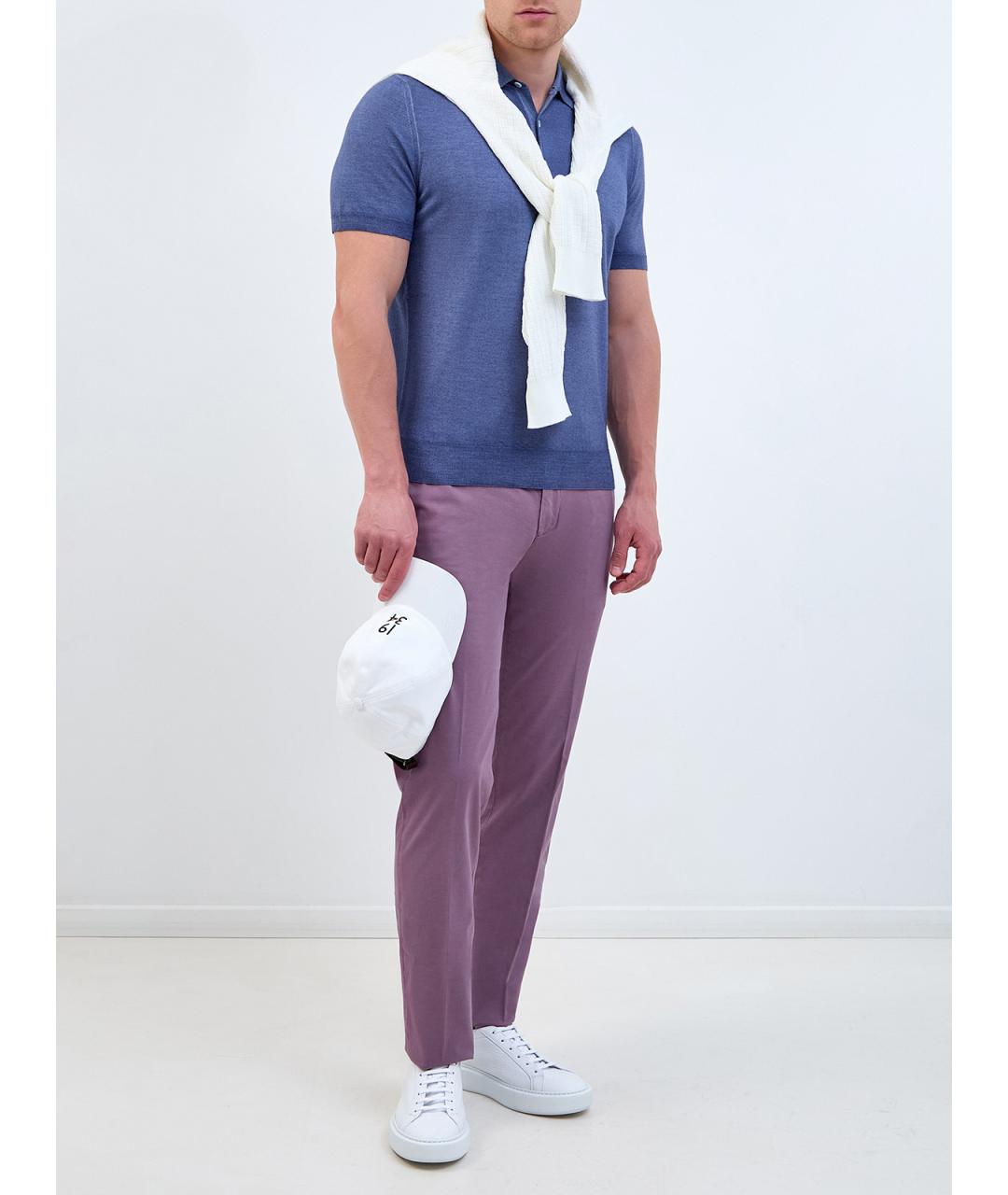 CANALI Фиолетовые хлопковые повседневные брюки, фото 2