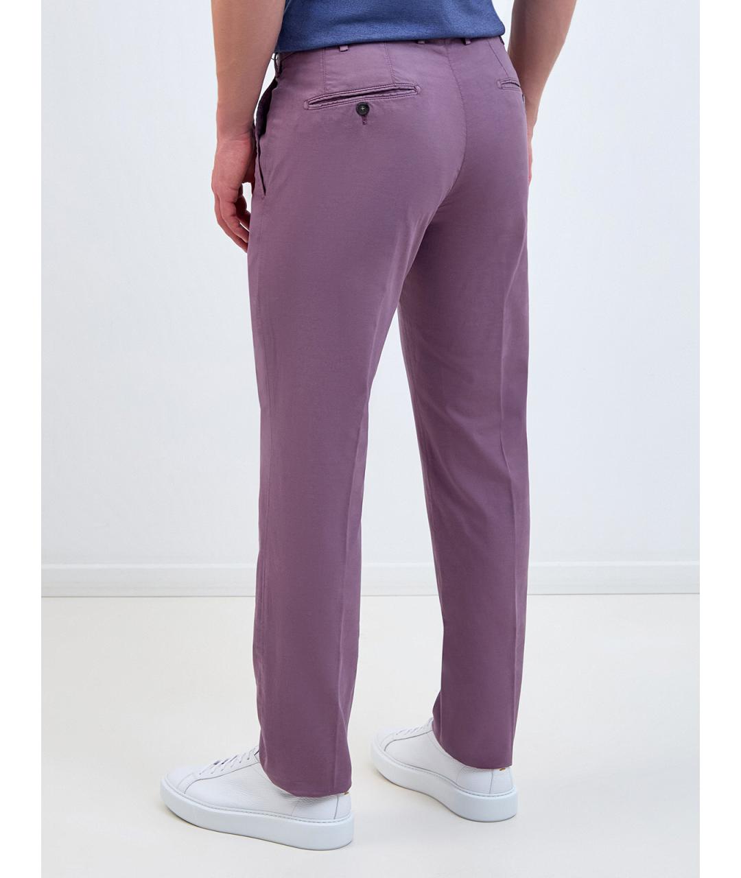 CANALI Фиолетовые хлопковые повседневные брюки, фото 4