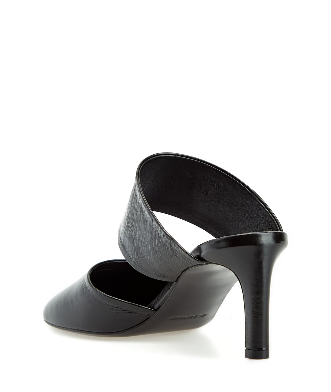 JIL SANDER Черные кожаные мюли, фото 4