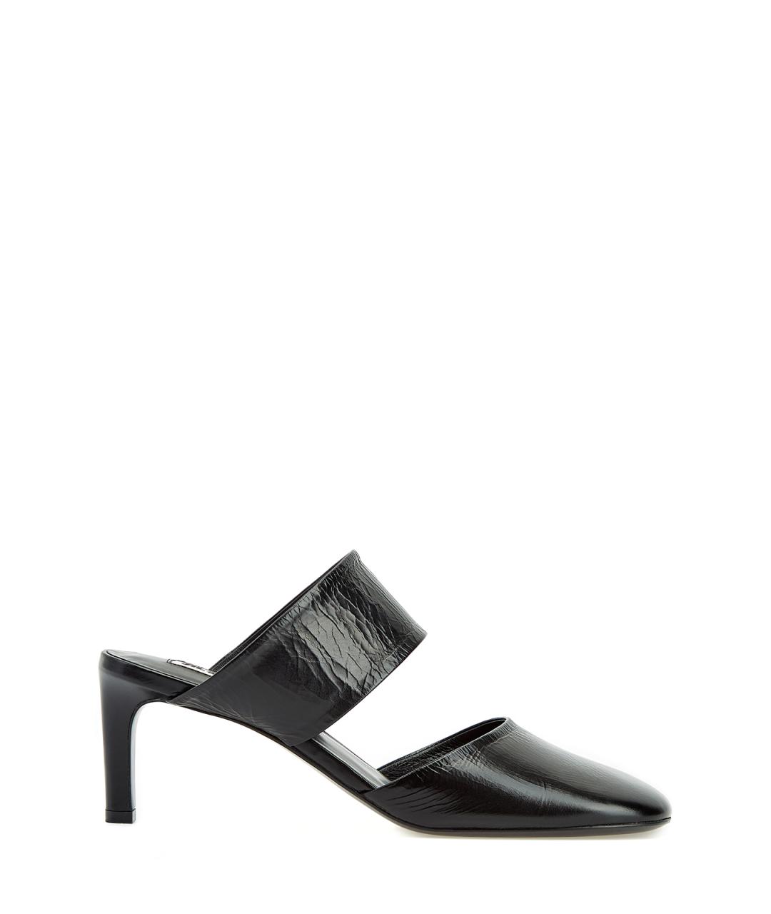 JIL SANDER Черные кожаные мюли, фото 1