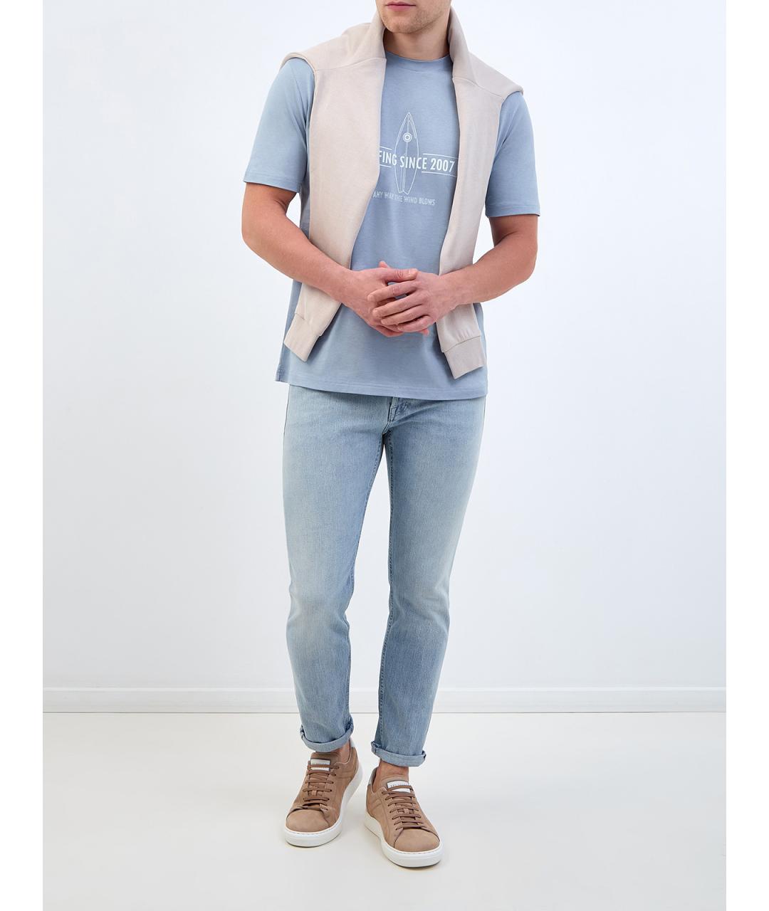 ELEVENTY Голубые хлопковые джинсы скинни, фото 2