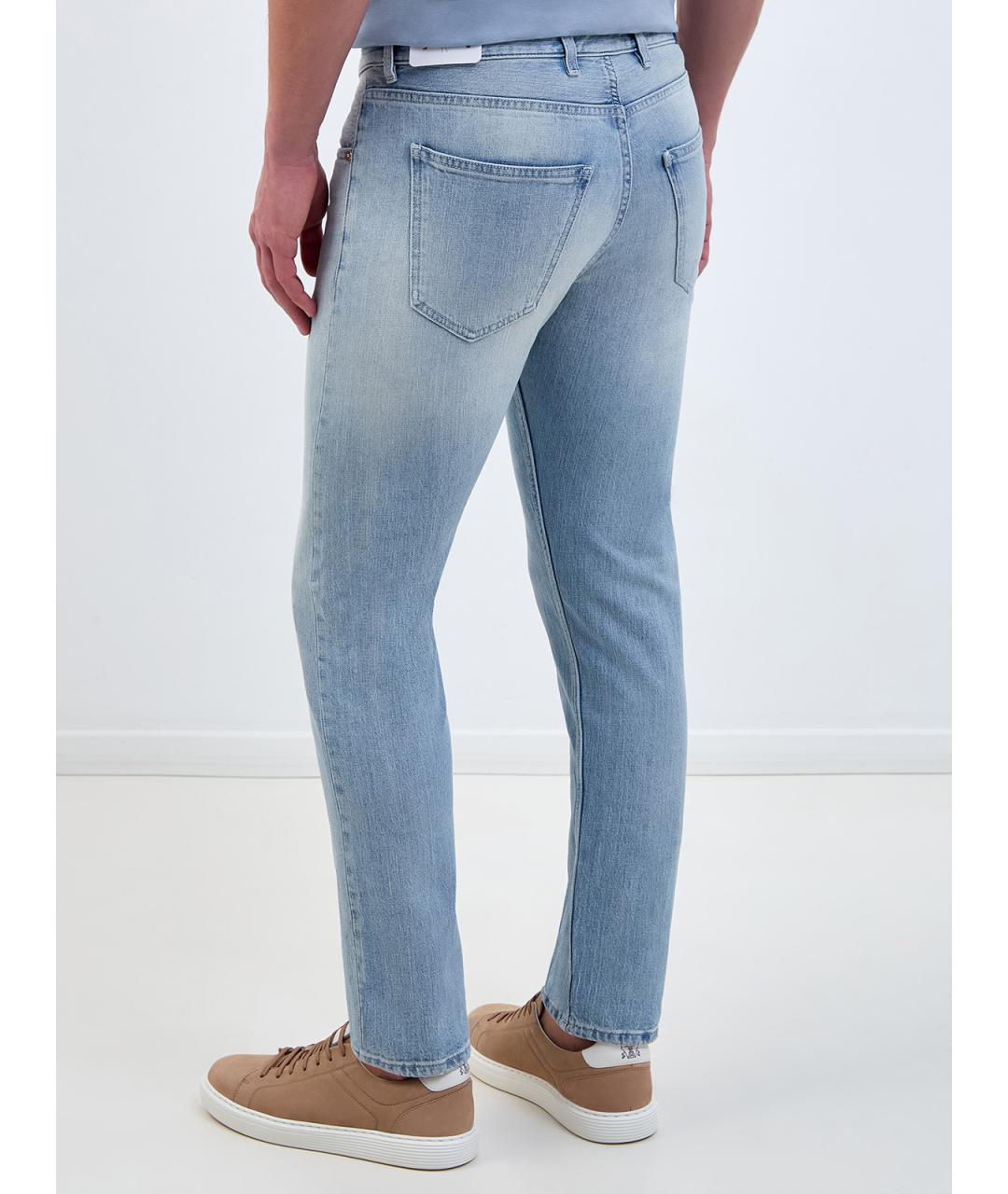 ELEVENTY Голубые хлопковые джинсы скинни, фото 4