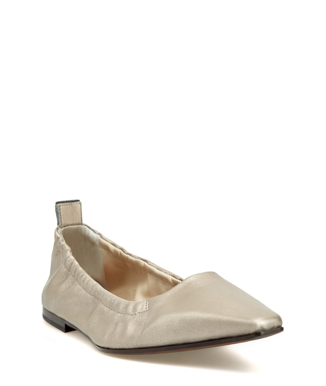 BRUNELLO CUCINELLI Бежевые кожаные балетки, фото 3