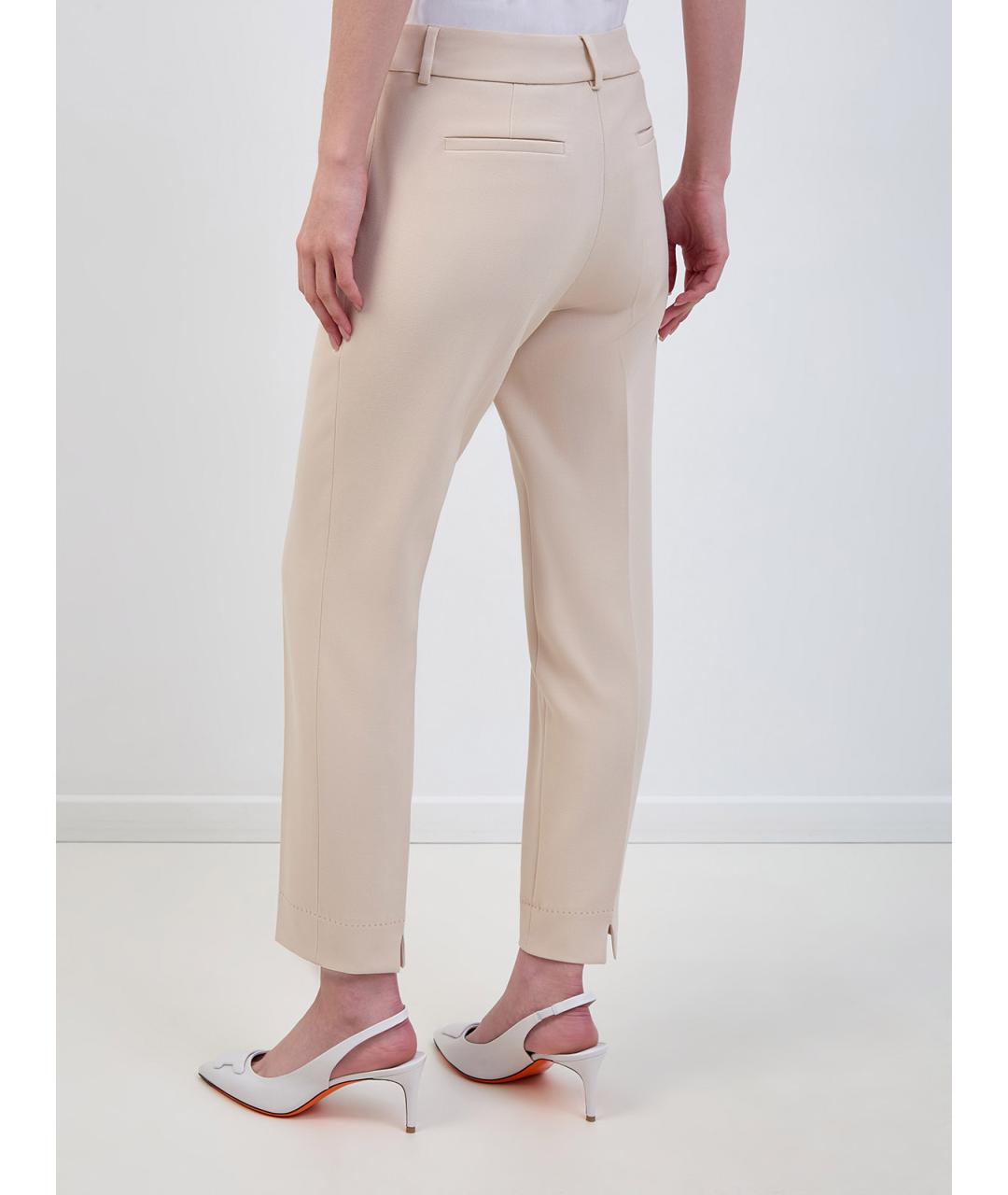 PESERICO Бежевые полиэстеровые брюки узкие, фото 4