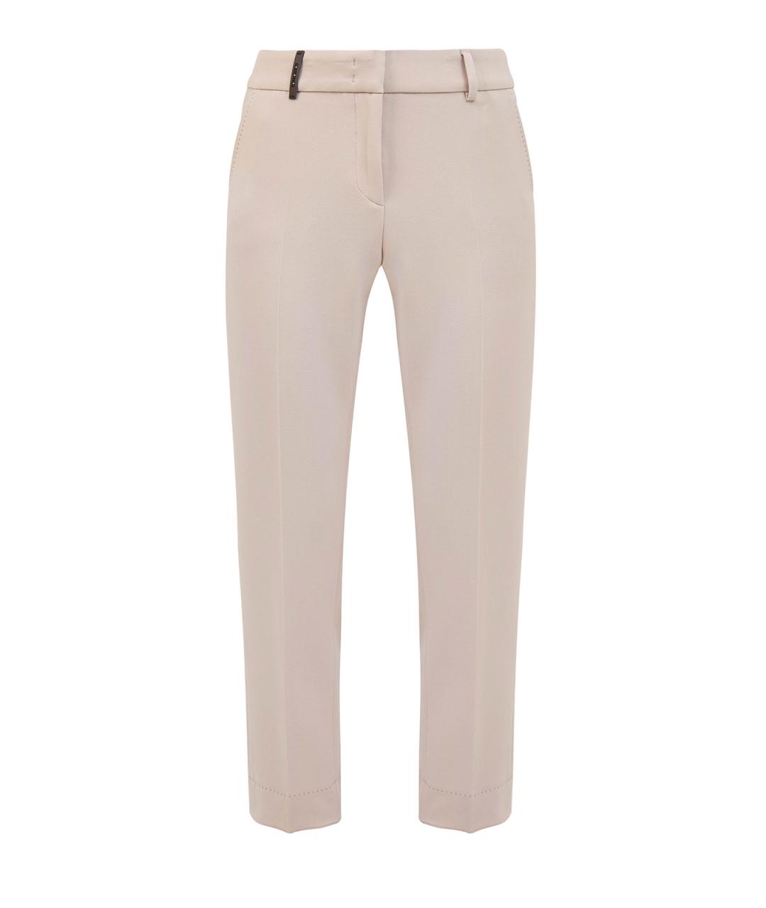 PESERICO Бежевые полиэстеровые брюки узкие, фото 1