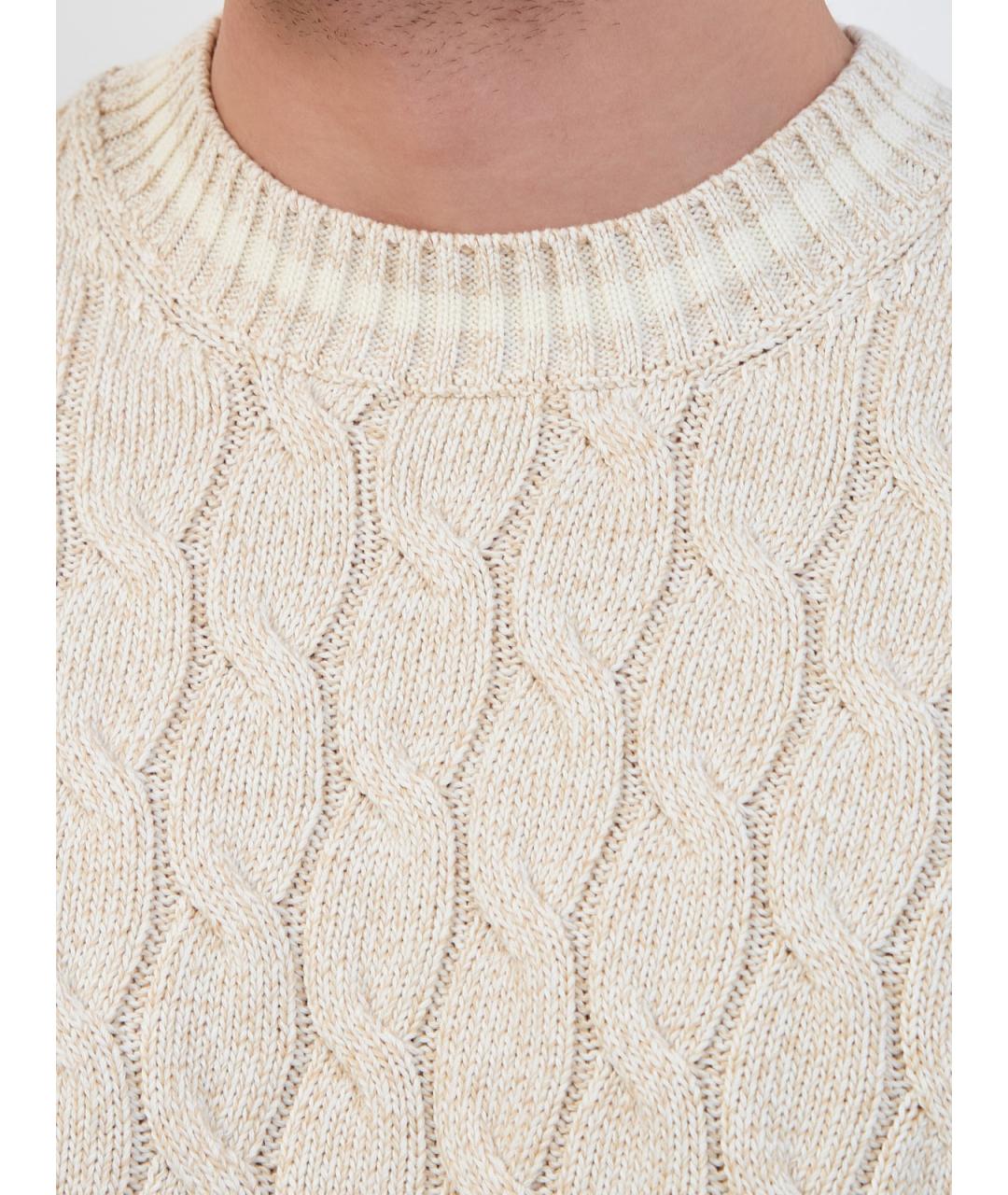 ELEVENTY Бежевый хлопковый джемпер / свитер, фото 5