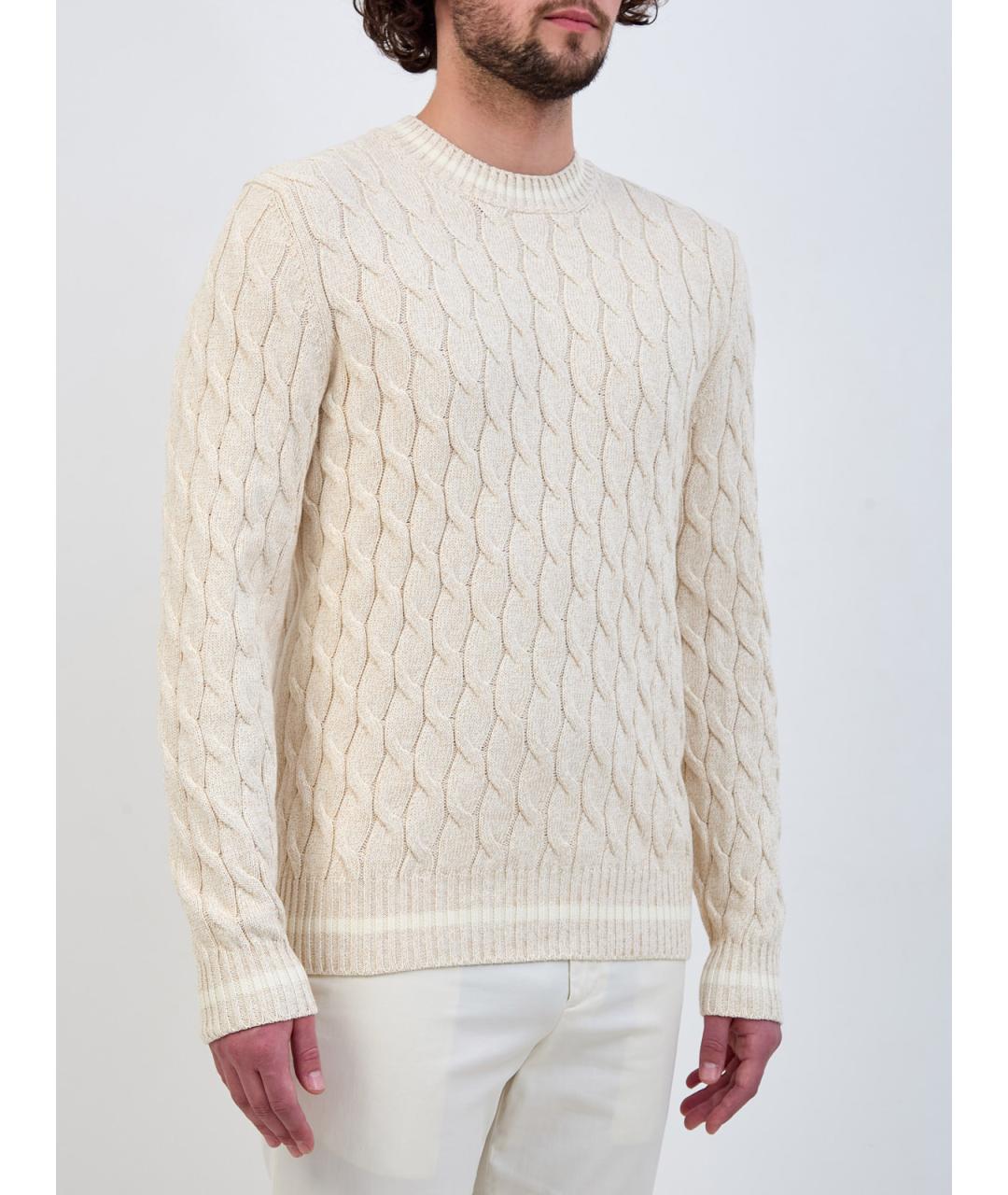 ELEVENTY Бежевый хлопковый джемпер / свитер, фото 3