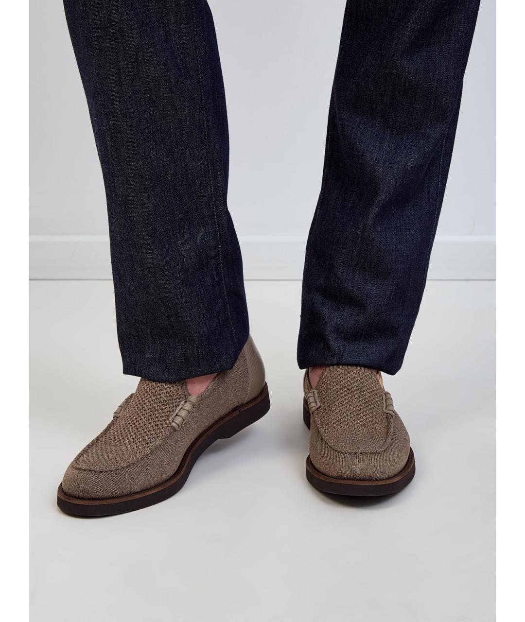 DOUCAL'S Серые текстильные лоферы, фото 2