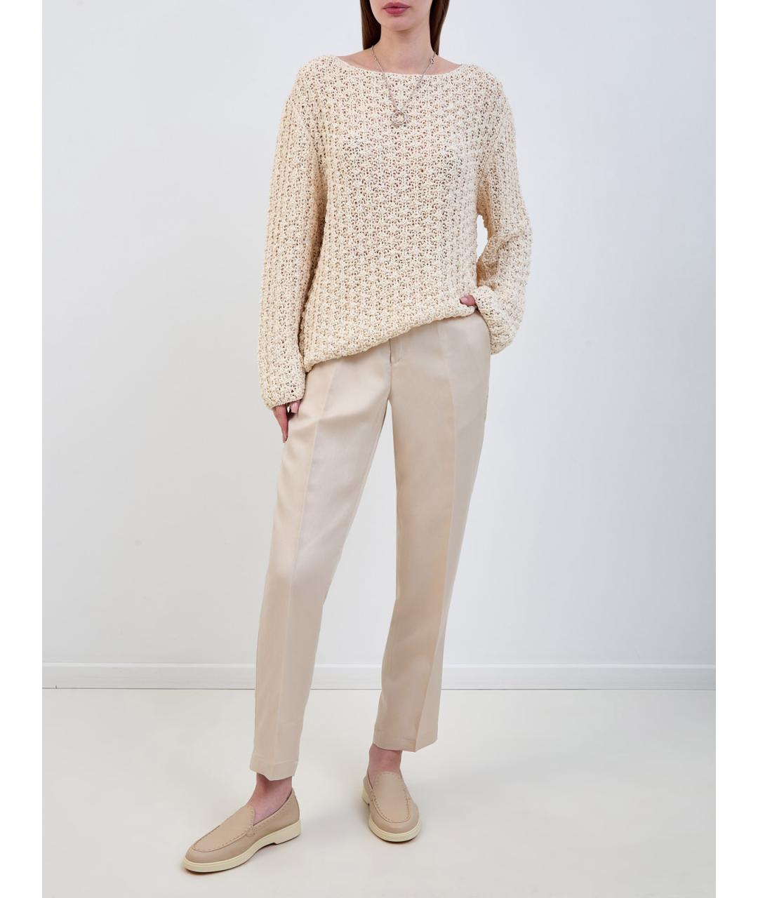 GENTRY PORTOFINO Бежевый хлопковый джемпер / свитер, фото 2