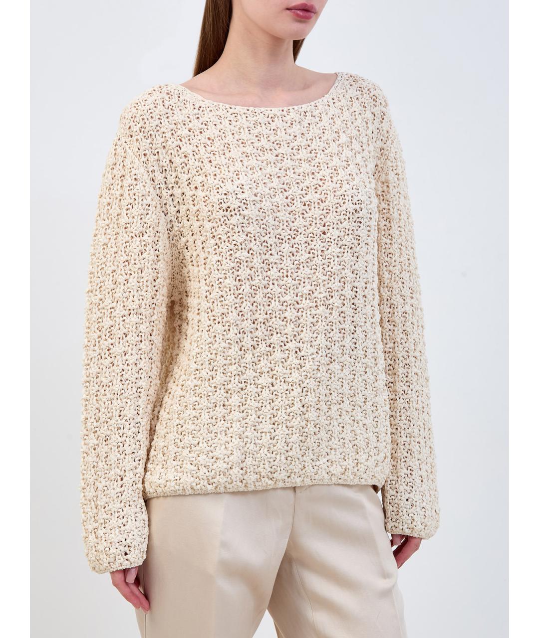 GENTRY PORTOFINO Бежевый хлопковый джемпер / свитер, фото 3