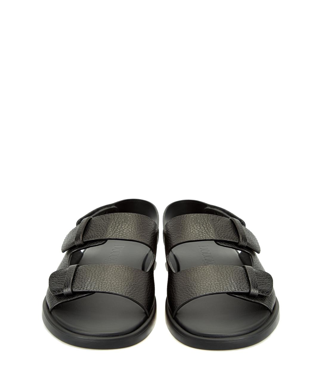 DOUCAL'S Черные кожаные сандалии, фото 5