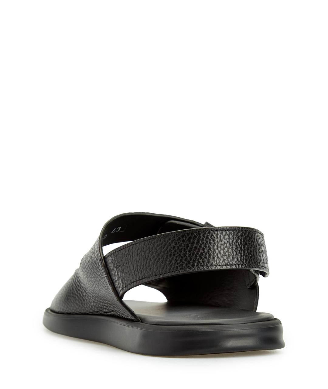 DOUCAL'S Черные кожаные сандалии, фото 4