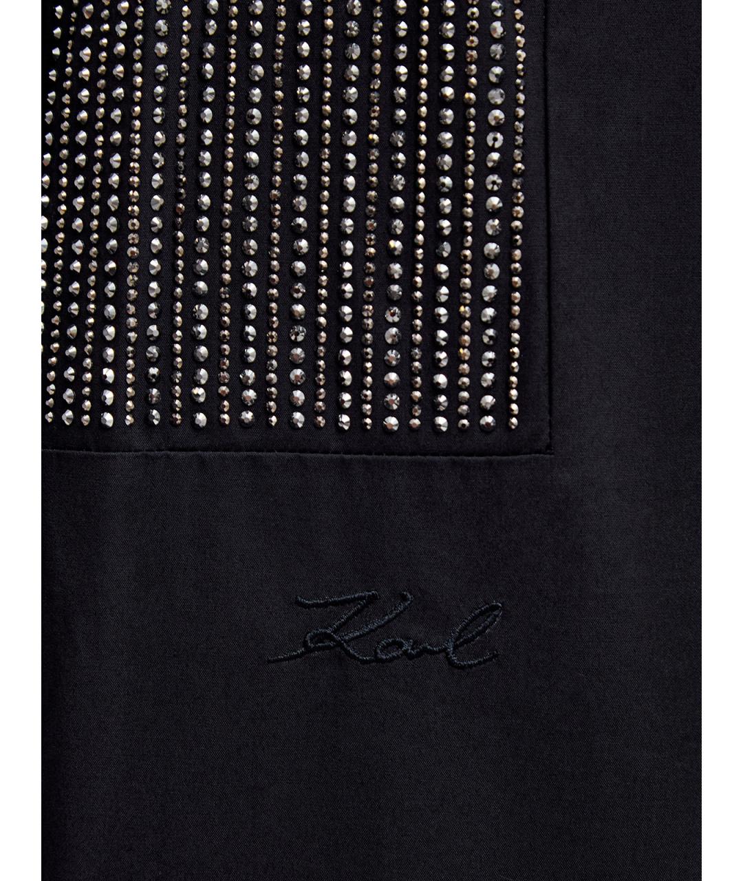 KARL LAGERFELD Черная хлопковая рубашка, фото 5
