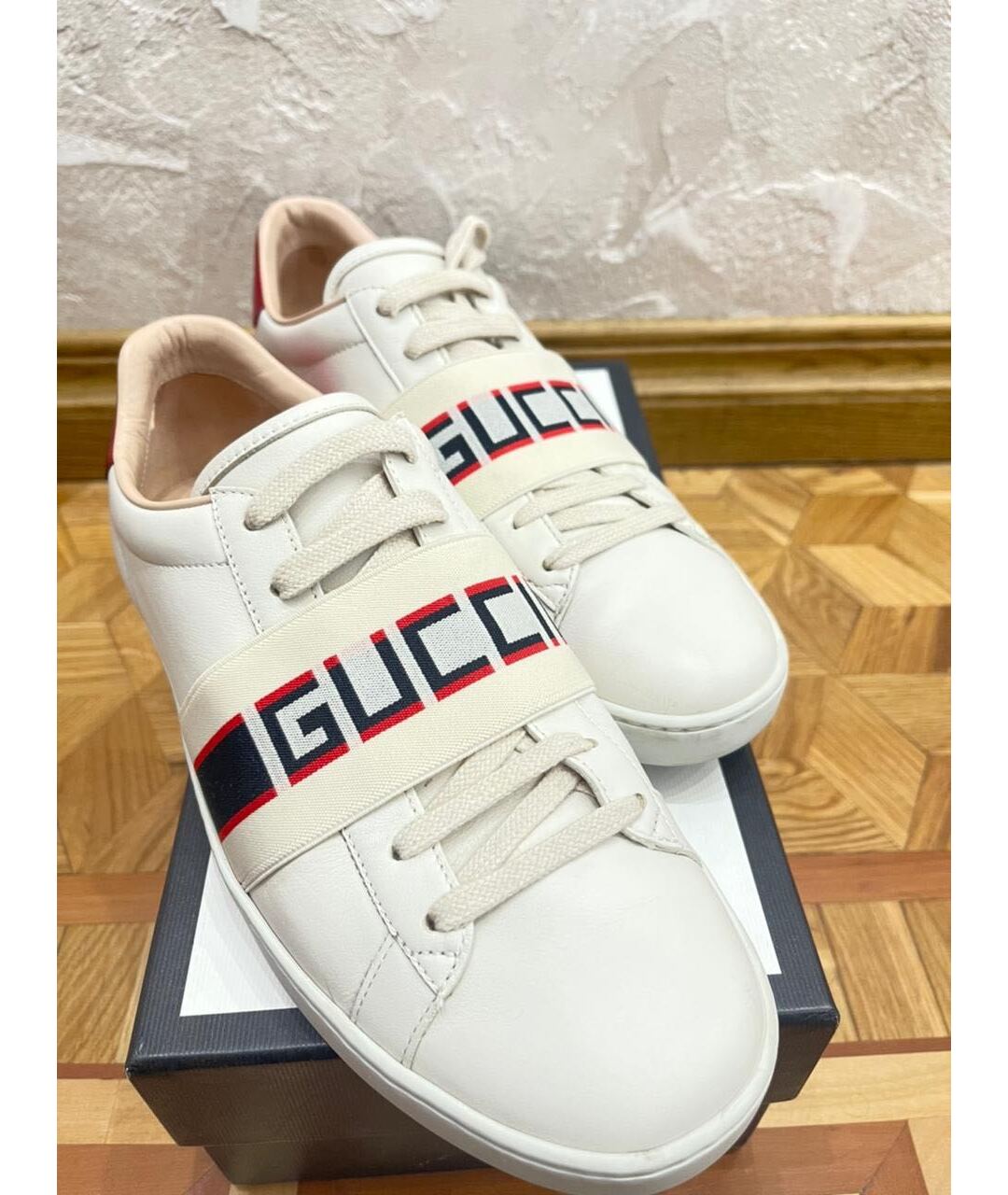 GUCCI Бежевые кожаные кеды, фото 3