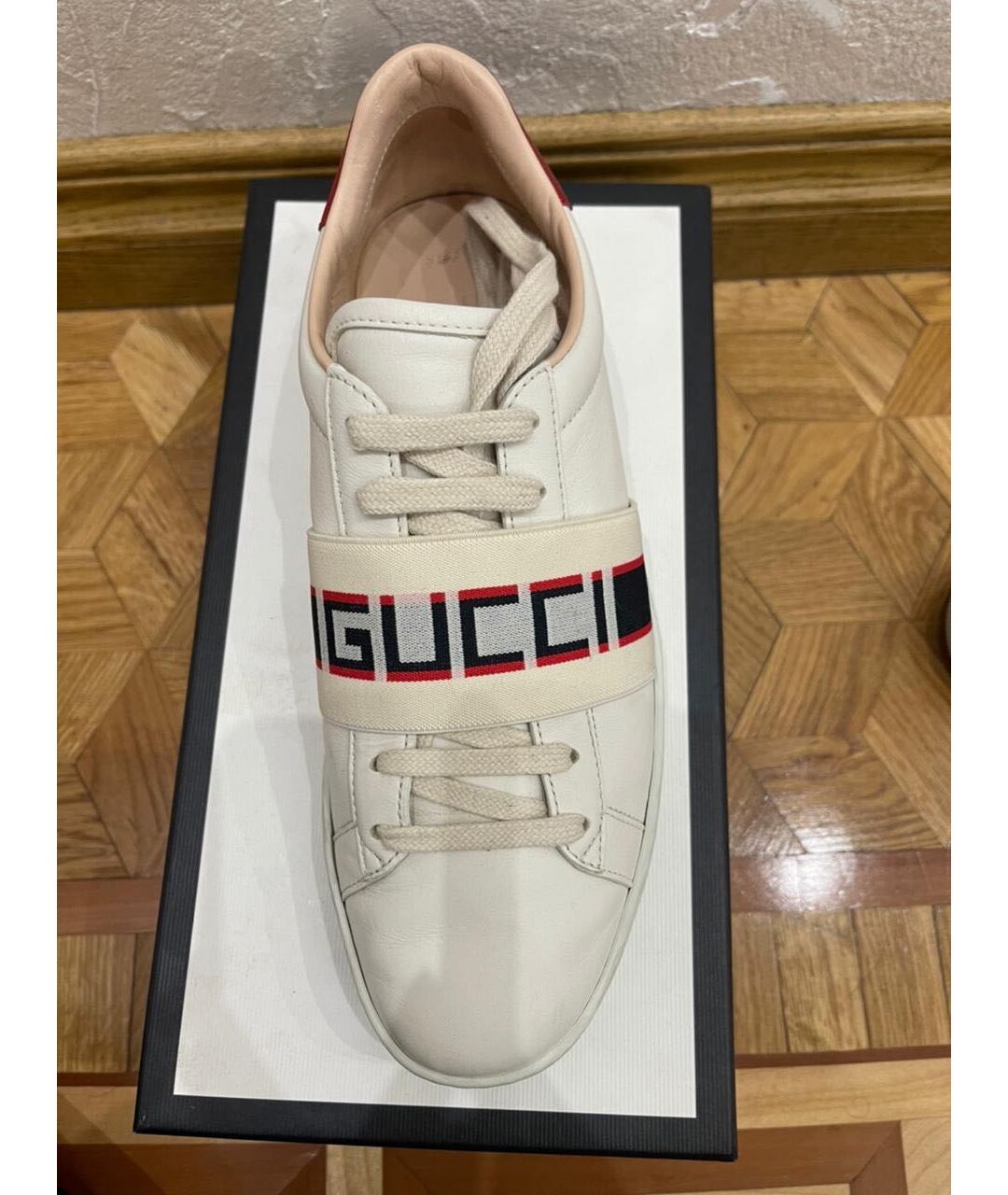GUCCI Бежевые кожаные кеды, фото 4