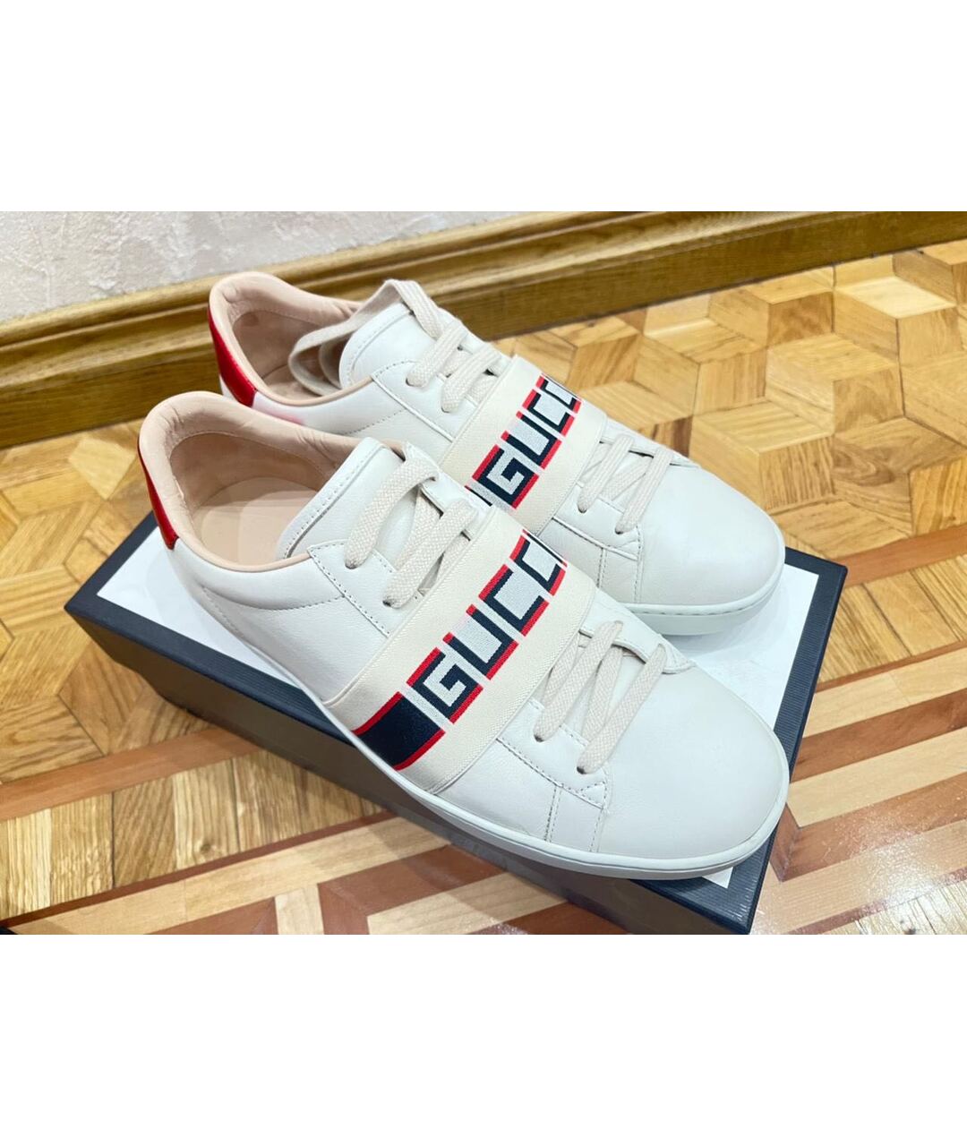 GUCCI Бежевые кожаные кеды, фото 5