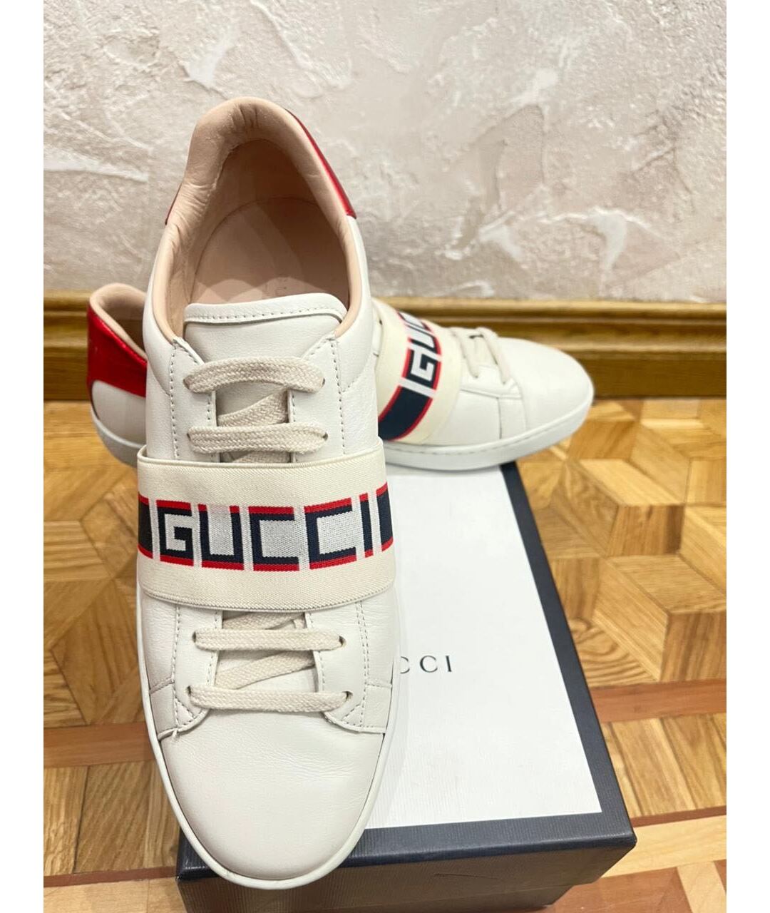 GUCCI Бежевые кожаные кеды, фото 2