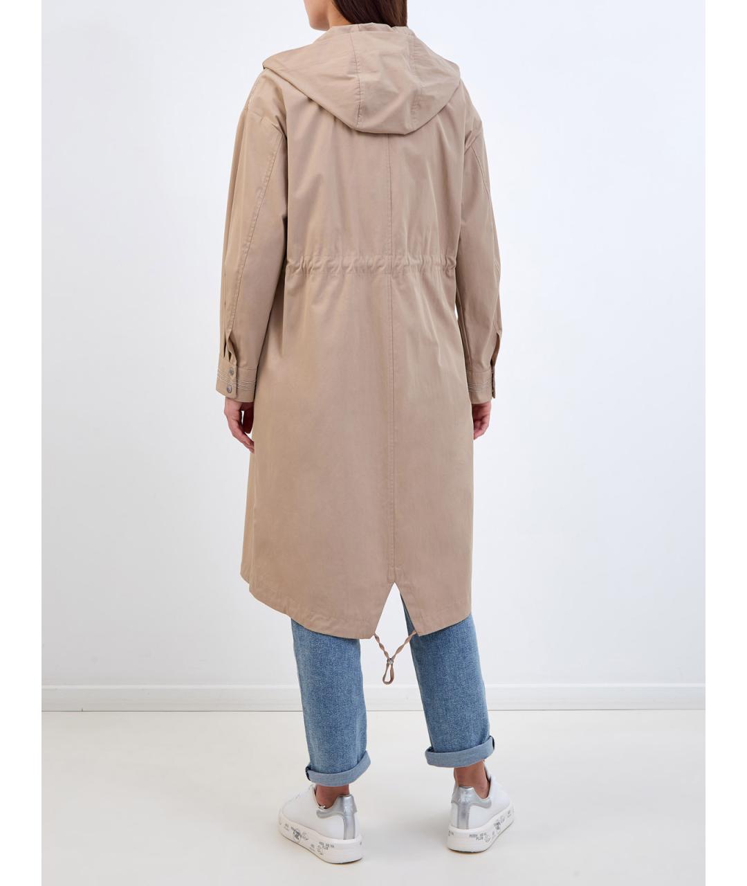 PESERICO Бежевый хлопковый тренч/плащ, фото 4