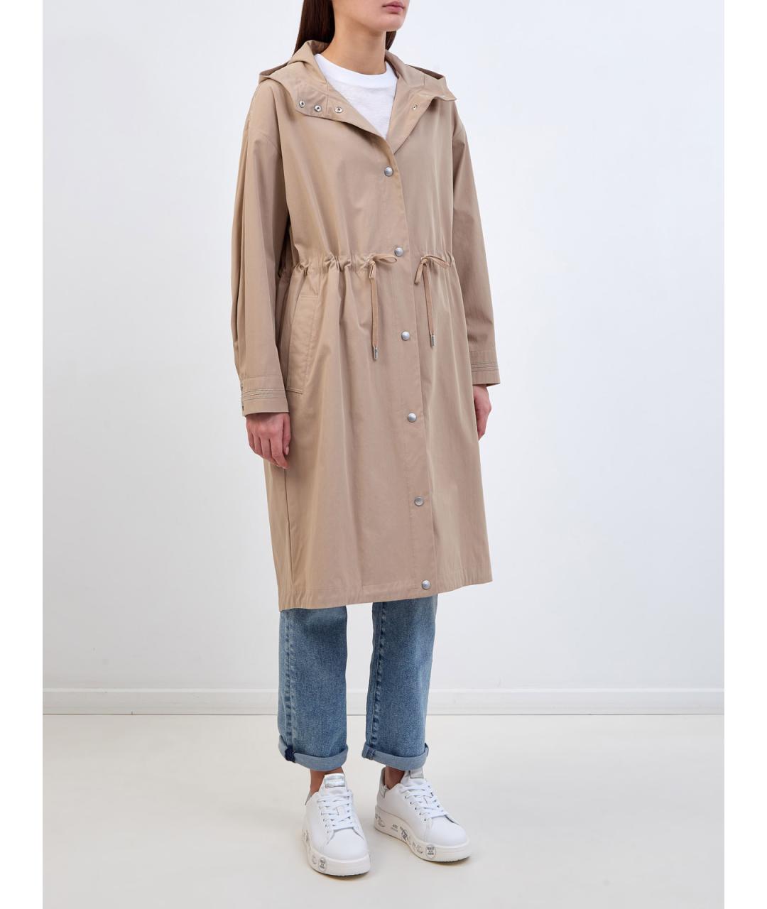 PESERICO Бежевый хлопковый тренч/плащ, фото 3