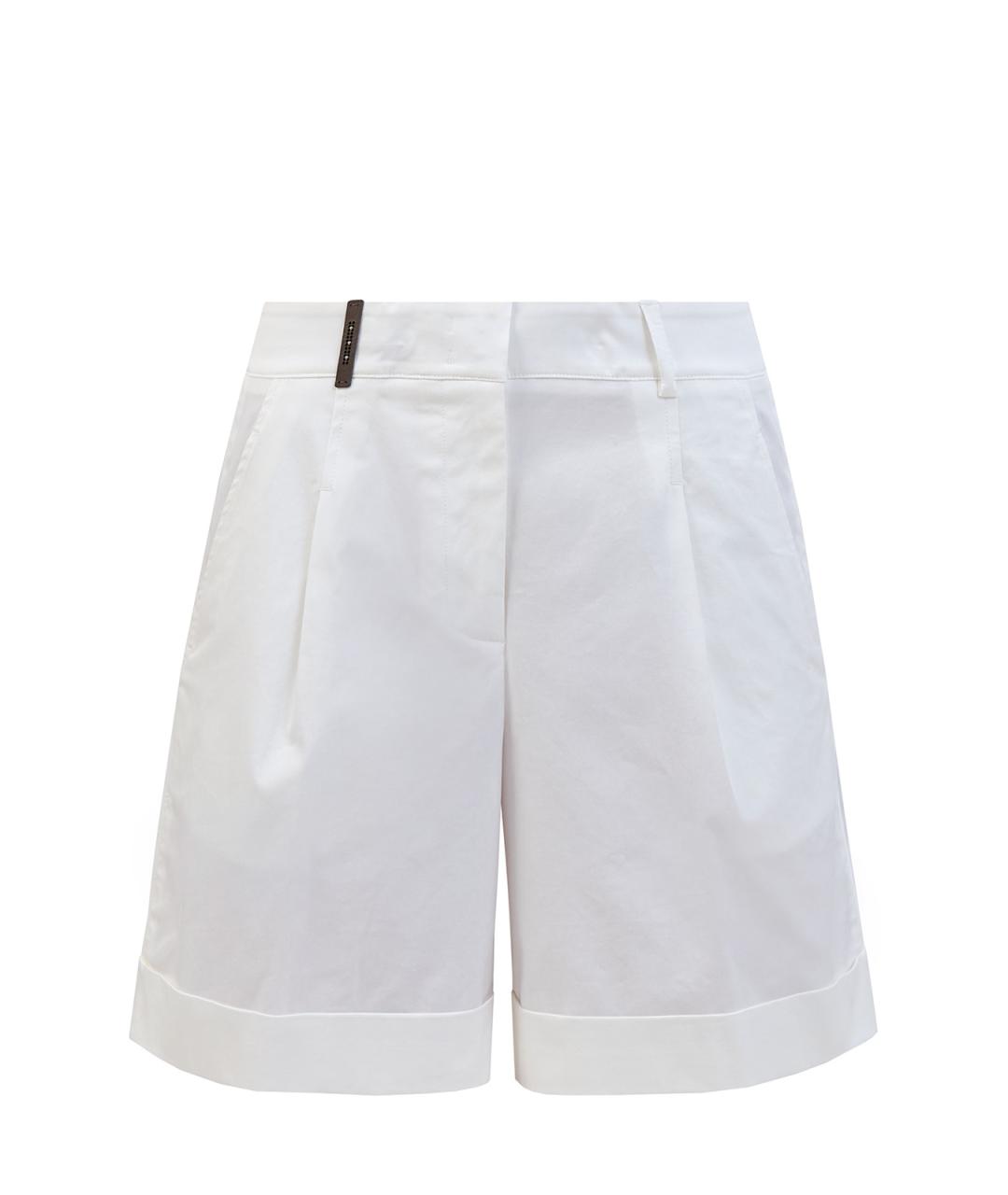PESERICO Белые хлопковые шорты, фото 1