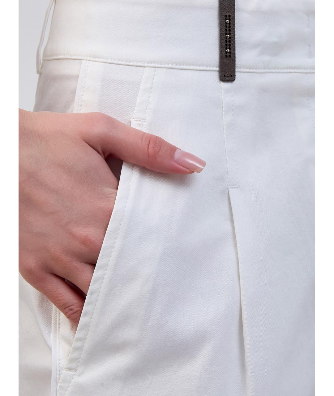 PESERICO Белые хлопковые шорты, фото 5